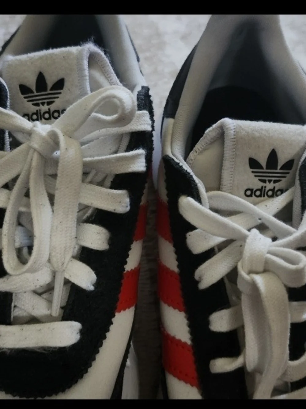 Adidas Retro Runner Sneakers in White, Black & Red